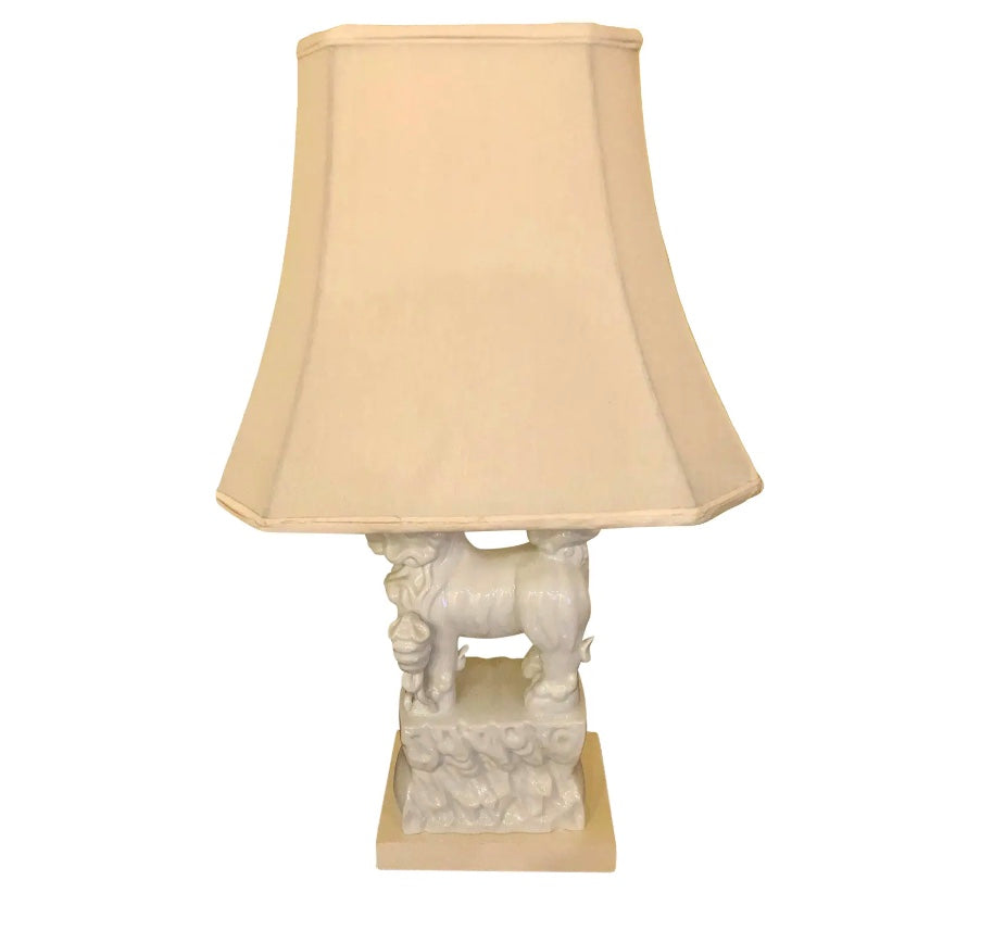 Blanc de Chine Foo Dog Table Lamp