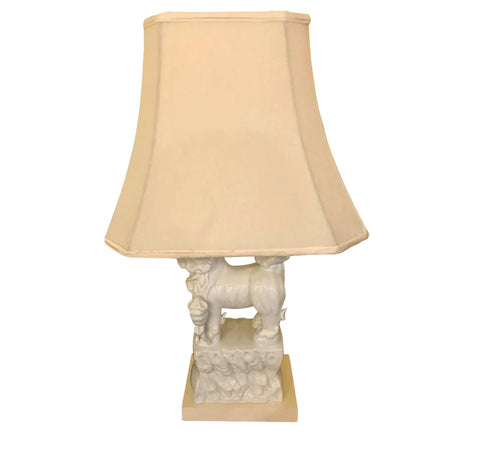 Blanc de Chine Foo Dog Table Lamp
