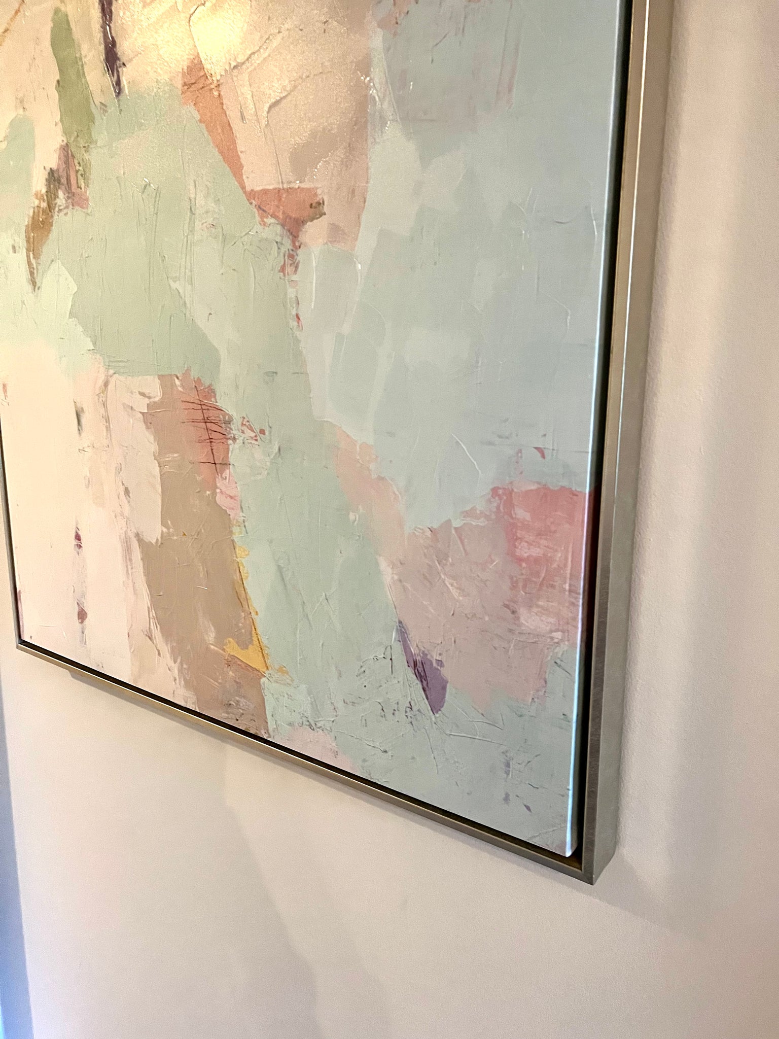 Pink and Teal Abstract Wall Art