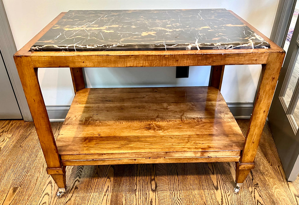 Antique Marble Teakwood Tea Trolley Bar Cart – KLM Luxury Consignment