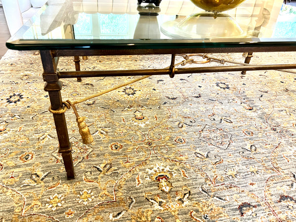 Neoclassical Iron and Glass Coffee Table by Harden
