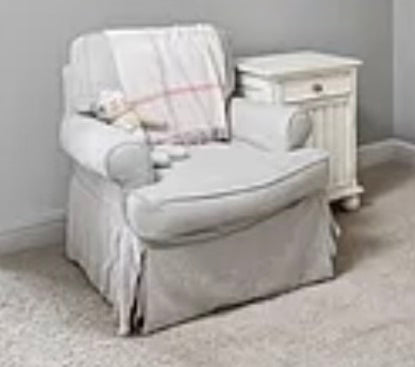 Restoration Hardware Gray Roll Arm Slipcovered Swivel Glider KLM