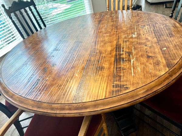 70" Round Solid Wood Pedestal Dining Table