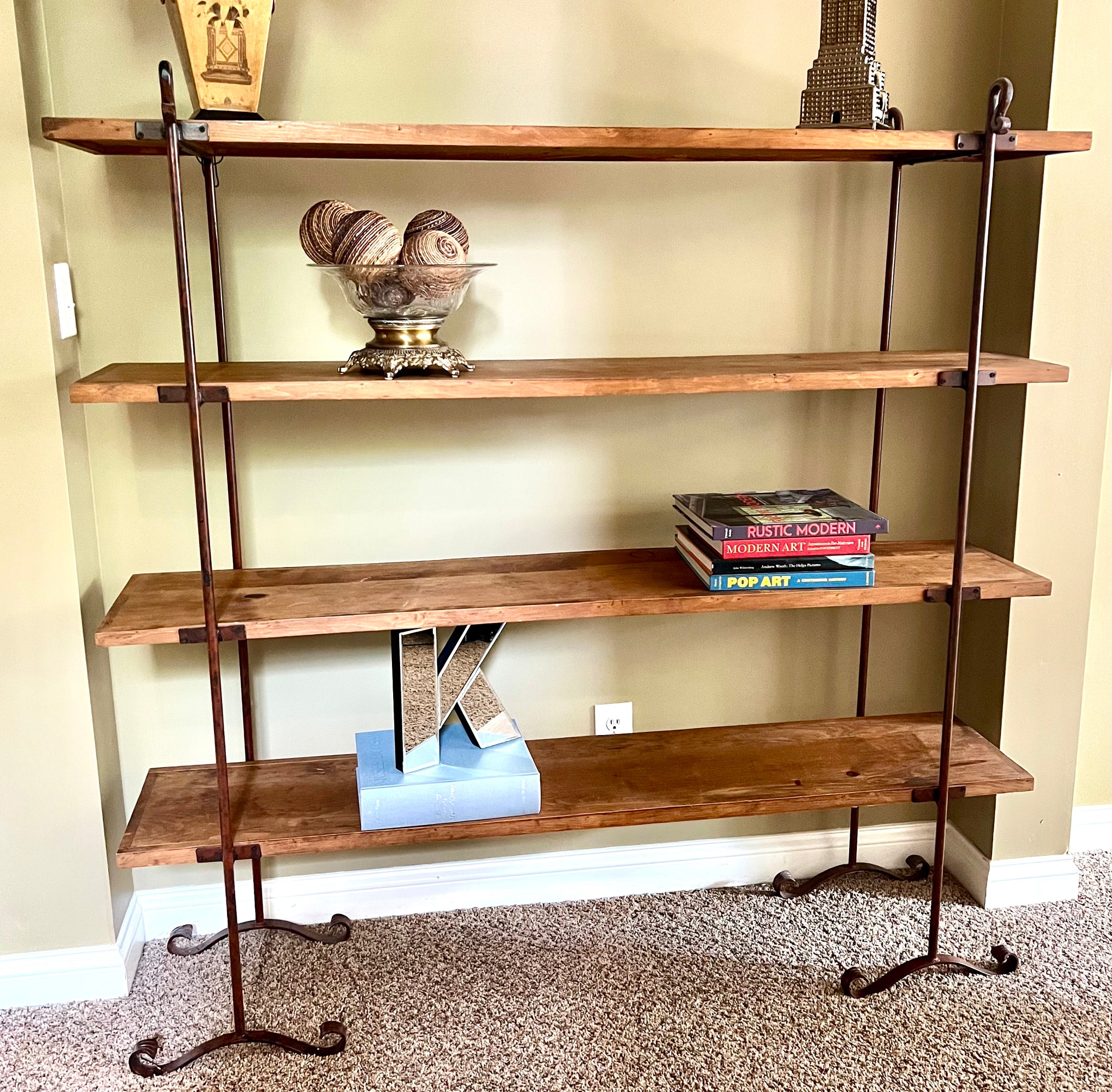 Wood and iron bakers rack sale
