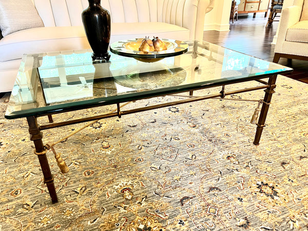 Neoclassical Iron and Glass Coffee Table by Harden