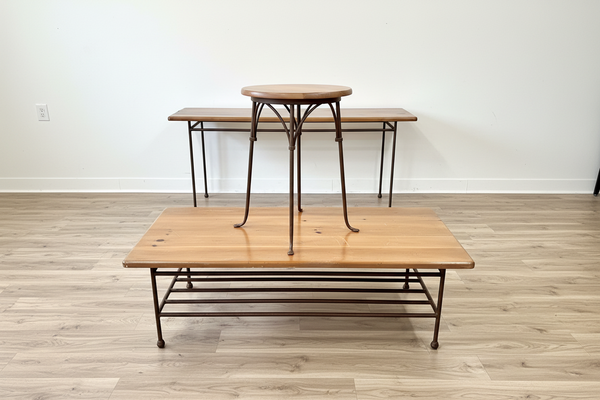 Set of 3 Charleston Forge Tables - Console, Coffee, and Side Tables