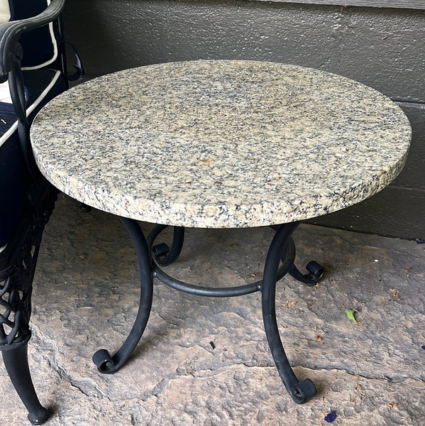 BROWN JORDAN Neoclassical Style Elegance Garden Granite Side Table (3 Available)