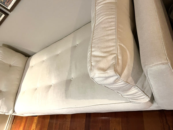 Tufted Cream Daybed Chaise