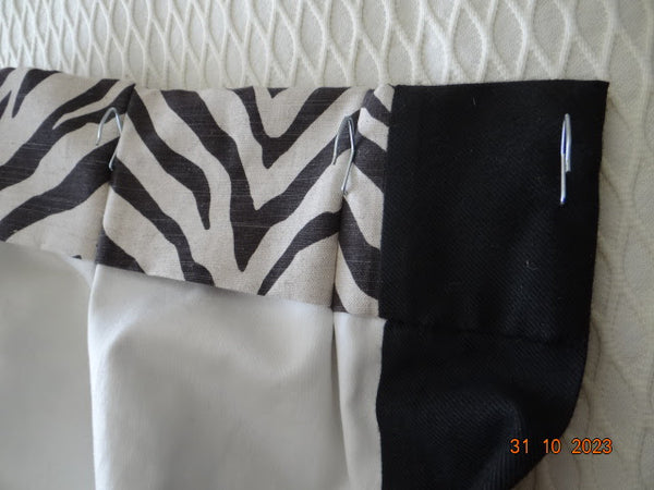 Pair of Silk Mountain Heavily Lined Zebra Print Window Panels Drapes