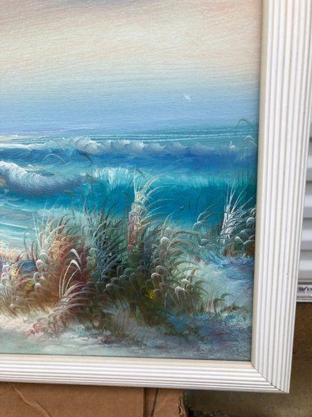 Oil on Canvas Framed Beach Print