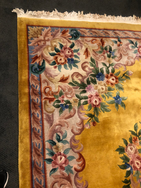 Chinese Silk and Wool Area Rug