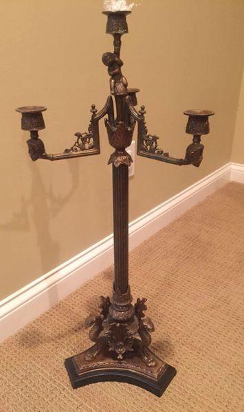 Antique French Marble and Brass Gilt Candelabra