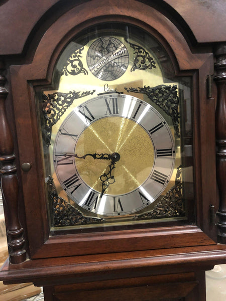Colonial Tempust Fugit Mahogany Grandfather Clock