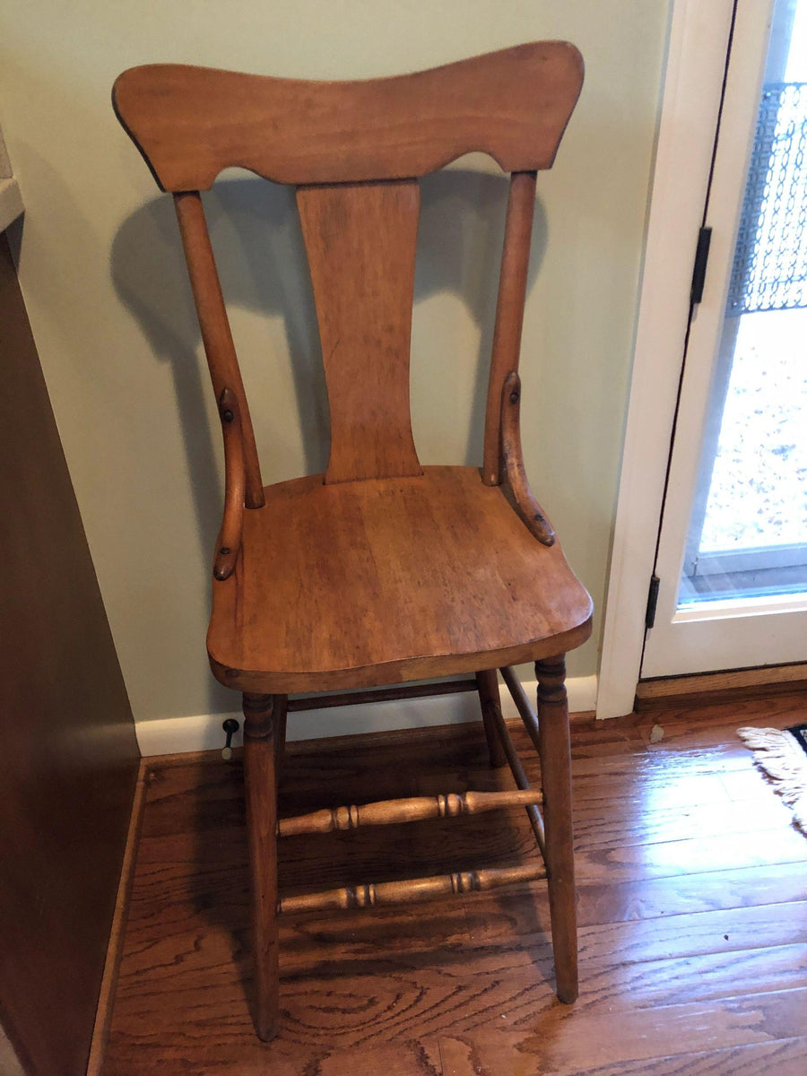 Antique Pine Solid Wood Bar Stool – KLM Luxury Consignment