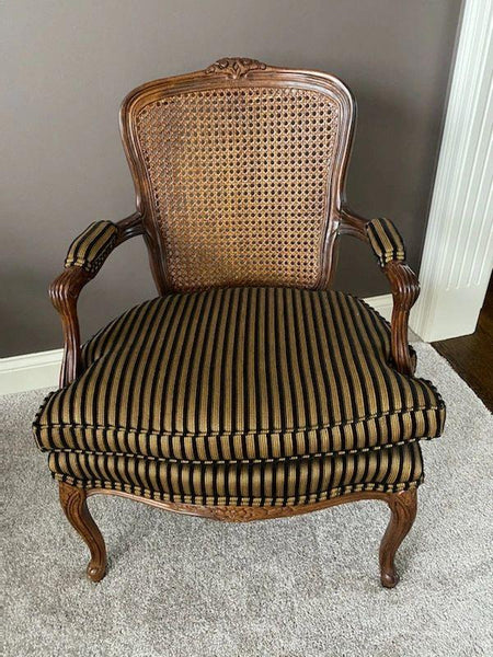 Pair of Rattan and Silk Occasional Chairs