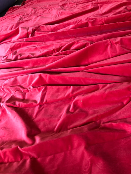 Pair of Top Grade Silk and Velvet Lined Pink Drapes Curtain Panels and Matching Custom Bolster Pillow