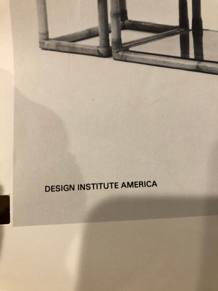 Design Institute America Rattan Console with 2 Tables