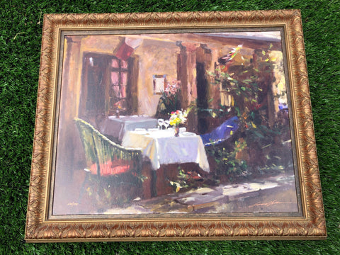Carmel Cafe Limited Edition Giclee Signed and Numbered by Leonard Wren