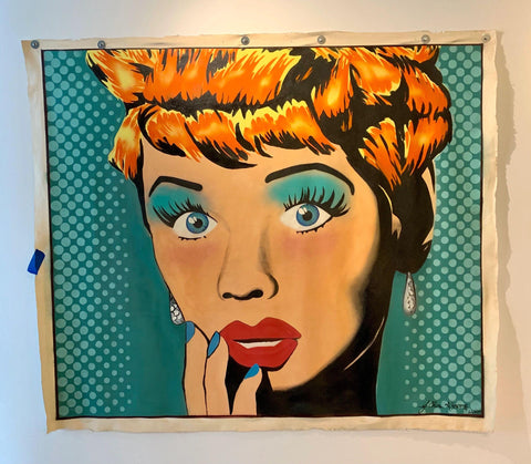 Original Extra Large 6' x 7' "Lucy" Canvas by J Chin