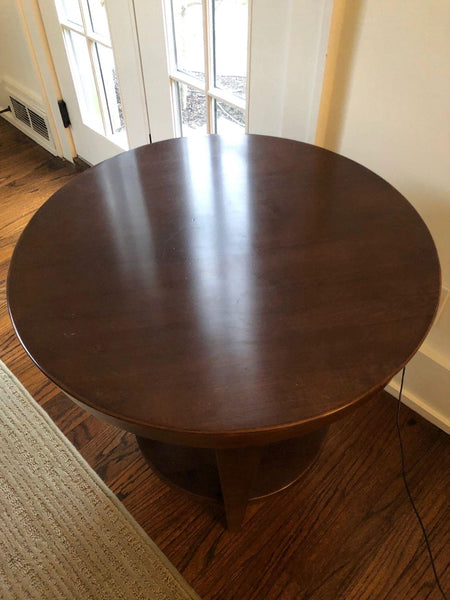 Round Solid Wood Side End Table