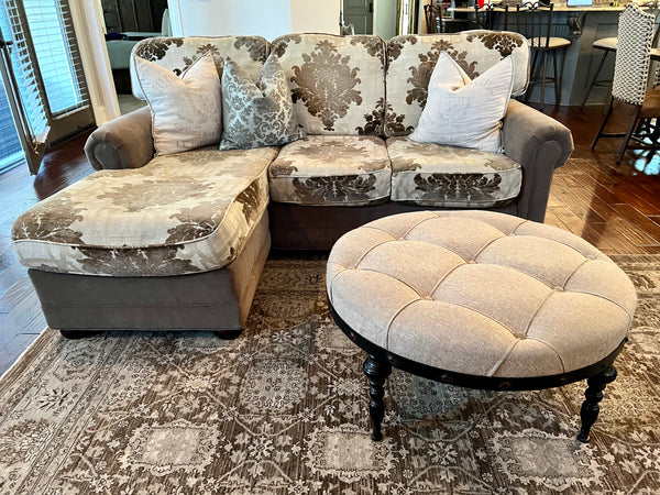 Round Tufted Ottoman Coffee Table