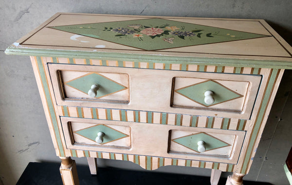Hand Painted Side Table Nightstand