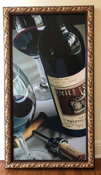 Signed, Numbered and Framed ""Reaching New Heitz"" 2002 Heitz Cellars Giclee on Canvas by ARVID 120/275"