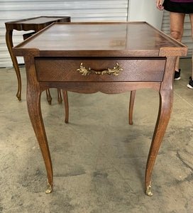 Baker Furniture French Louis XV Style Burled Wood Side Table