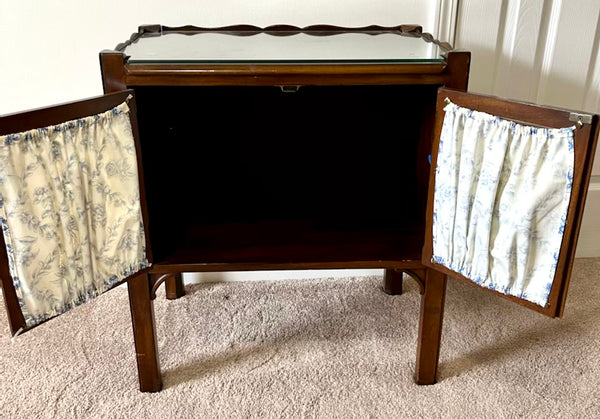 Vintage Nightstand with Custom Glass Top