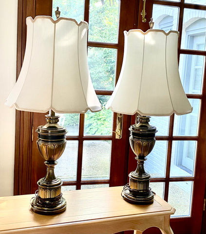 Pair of Solid Brass Table Lamps