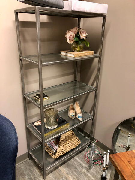 Chrome and Glass Etagere Bookcase