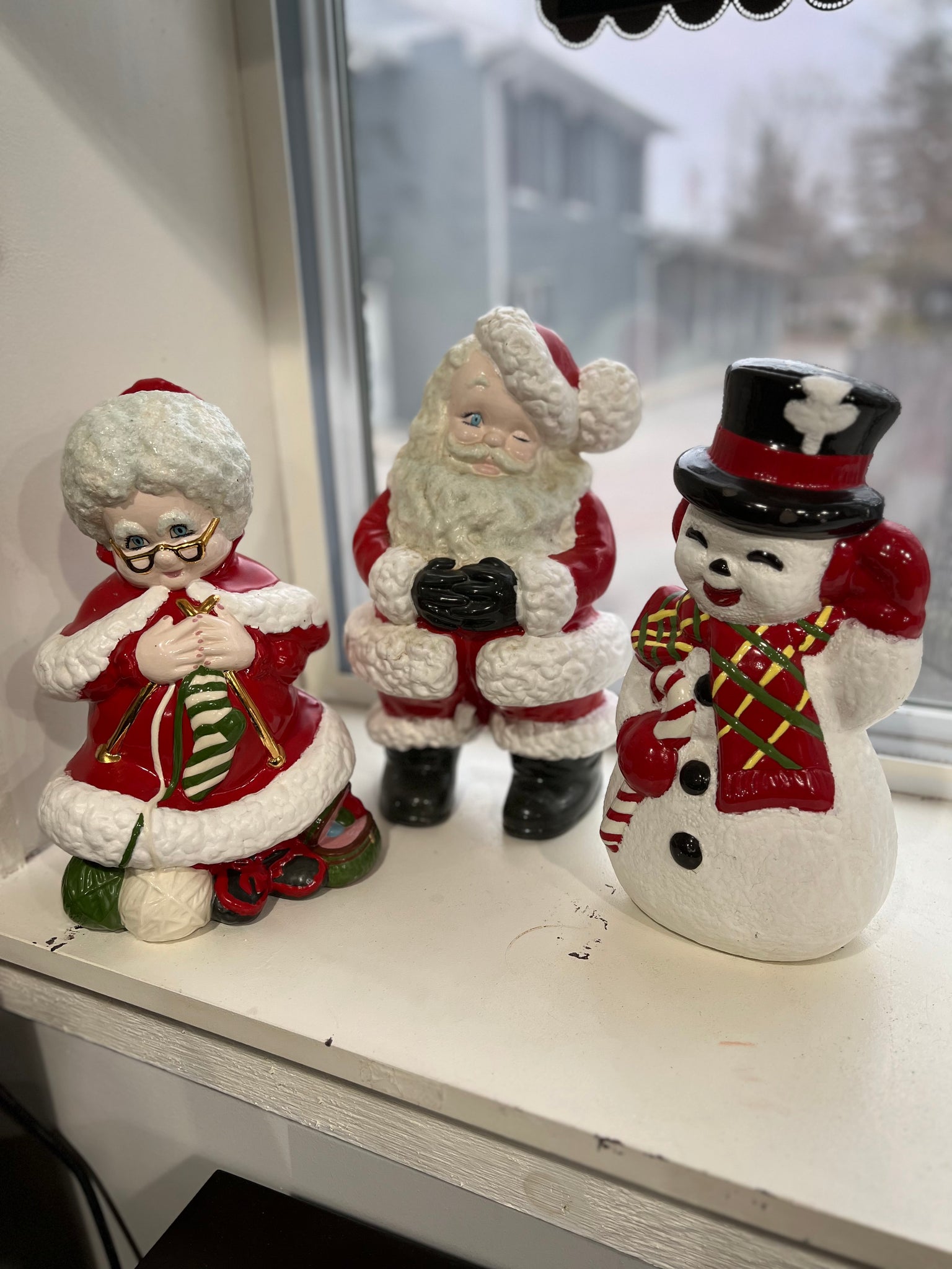 Set of 3 Hand Painted Christmas Figurines