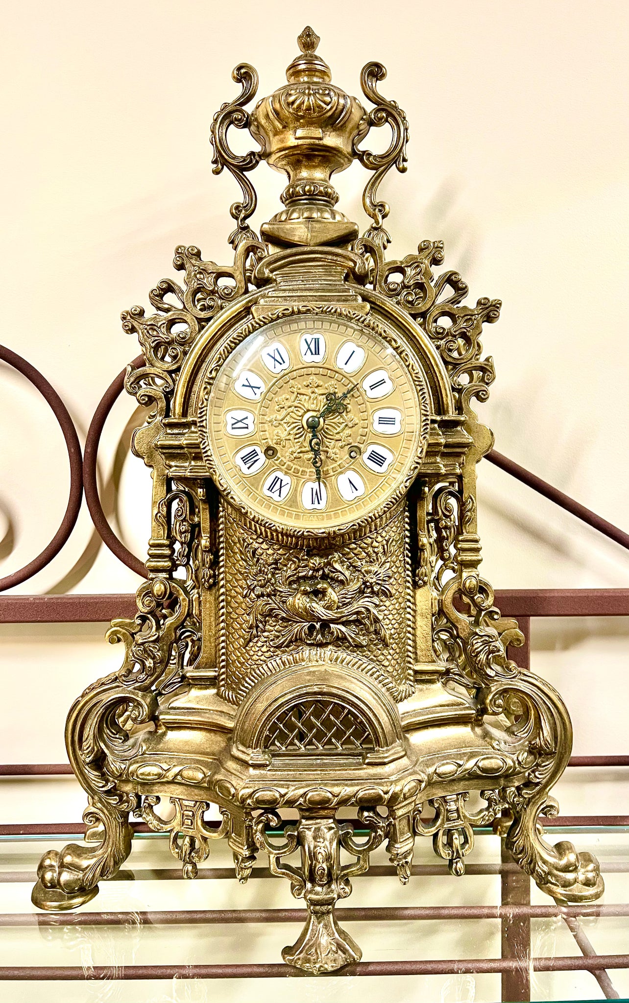 Hermle French Louis XIV Style Gilt Mantel Clock