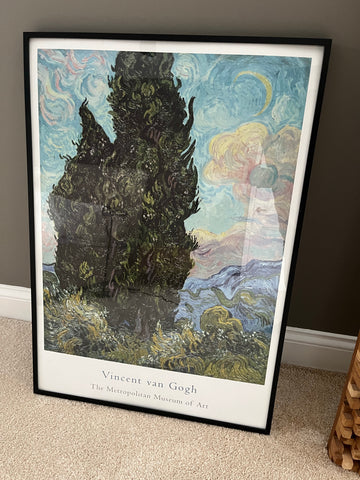 Vincent Van Gogh "Cypresses" Framed Print from The MET