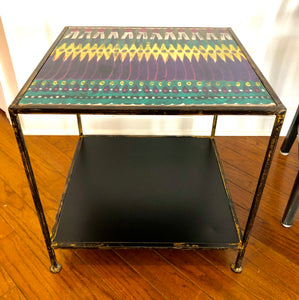 Hand Painted Metal Side Table