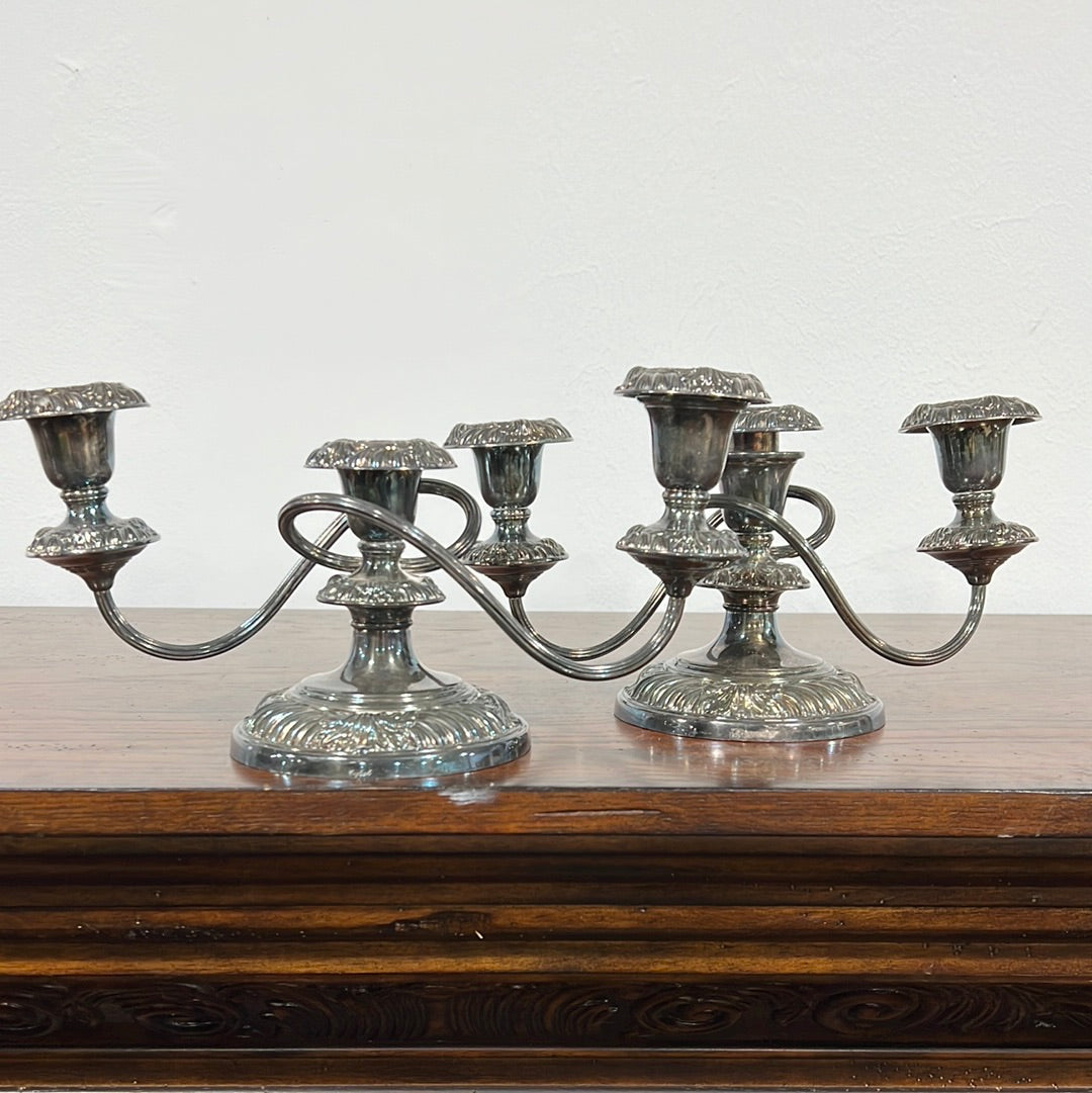 Pair of Silver Plated Barker Ellis Candelabras – KLM Luxury