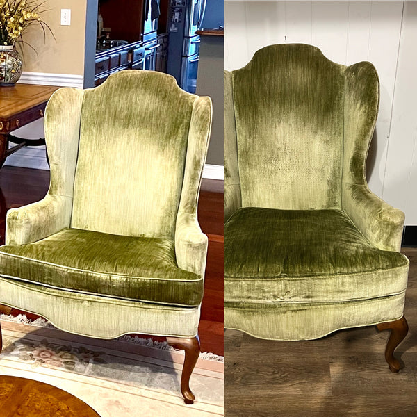Vintage Heritage Traditional Queen Anne Style Wingback Chairs - A Pair