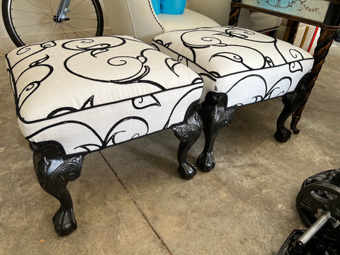 Pair of Modern French Henredon Ottomans Stools