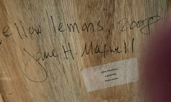 Jane Maxwell Original Signed Mixed Media Art Resin on Panel Titled "The Lemon Girls" 2008