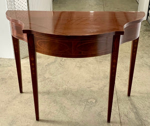 Baker Furniture Historic Charleston Federal Inlaid Mahogany Demilune Console Table