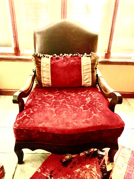 Queen Leather and Wood Chair from Comfort Seating