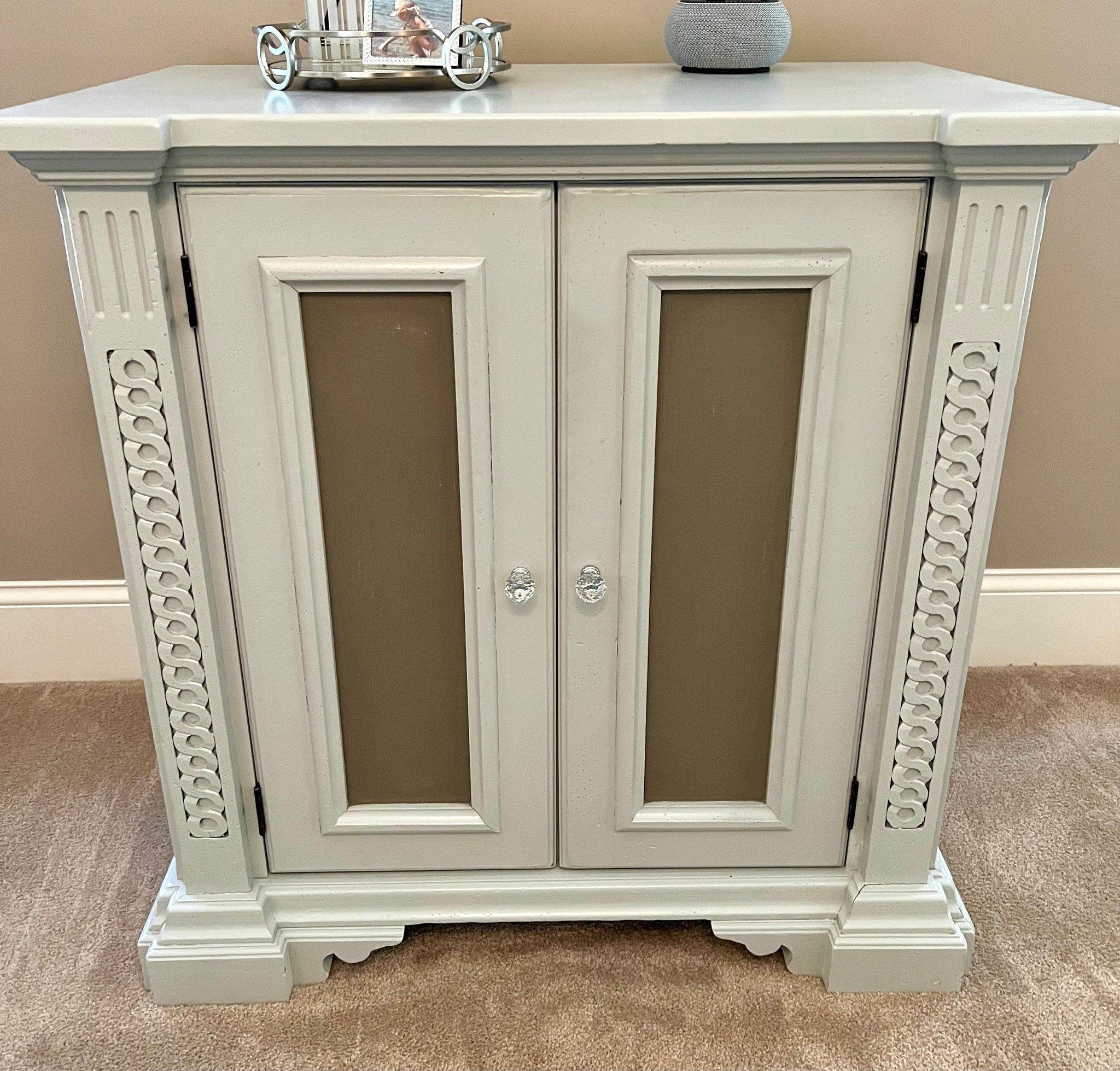Gray Painted Cabinet Chest
