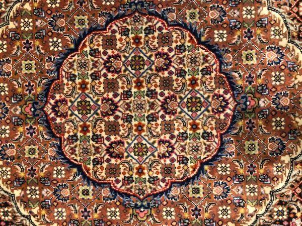 Square Vintage Wool and Silk Kashan Persian Rug
